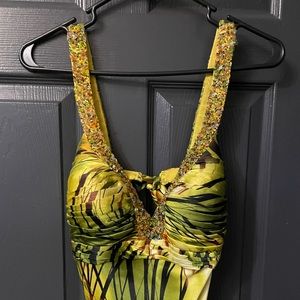 FAVIANA Couture size 12 beaded Prom Graduation dress w low back Cocktail Dress